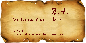 Nyilassy Anasztáz névjegykártya
